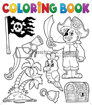 Coloring book pirate thematics 1