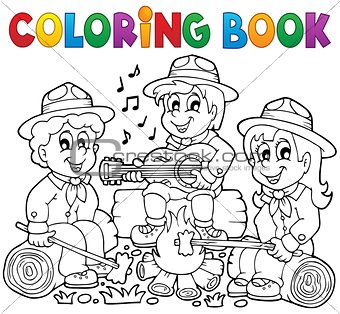Coloring book scouts theme 1