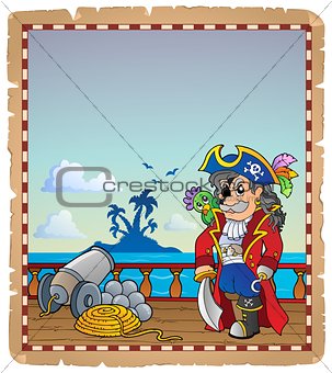 Parchment with pirate ship deck 2