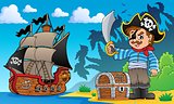 Pirate on coast theme 1