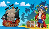 Pirate on coast theme 3