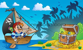 Pirate theme with treasure chest 3