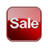 Sale icon glossy red, isolated on white background