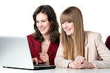 Two women laptop