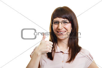 Young attractive happy girl with glasses