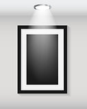 Frame on Wall for Your Text and Images, Vector Illustration