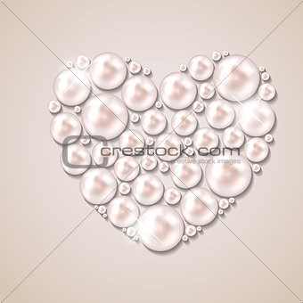 Pearl heart vector illustration background