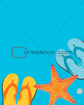 Sandals and Starfish Summer Background