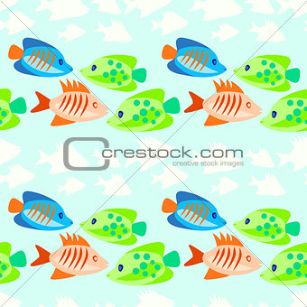 colored fish seamless pattern