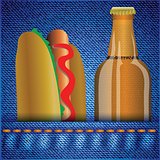 hot dog and beer