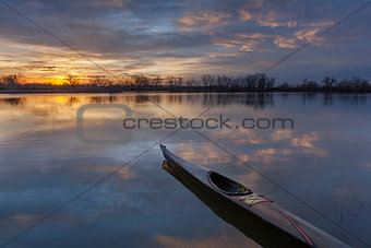 sunrise kayak paddling