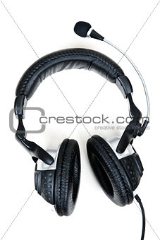 Leather headset with microphone