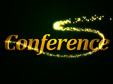 Conference - 3d inscription with luminous line with spark 