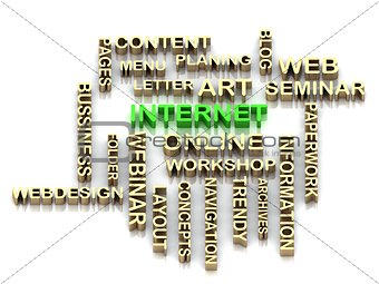INTERNET - Concept green word and cloud tags