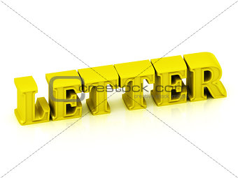 Letter - 3d inscription large yellow letter 