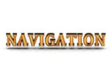 NAVIGATION - 3d inscription large golden letter