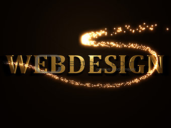 WEBDESIGN- 3d inscription with luminous line with spark