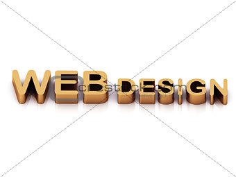 WEBdesign - 3d inscription large golden letter 
