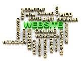 Green  WEBSITE and other word from golden letters
