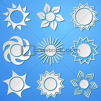 Abstract icons of sun