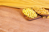 pasta on a wooden board