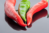 red and green hot chili peppers background
