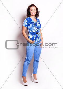 summer woman in blue
