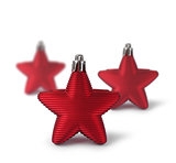 Three red Christmas decoration stars