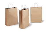 Three brown paper bags