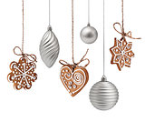 Christmas gingerbreads and decoration hanging