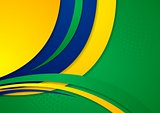 Waves background in Brazilian colors