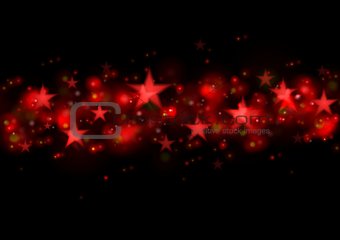 Glowing red stars dark illustration