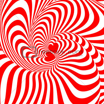Design hearts swirl movement illusion background