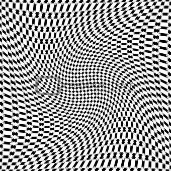 Design monochrome motion illusion trellised background