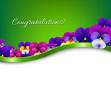 Congratulations Card Flowers Pansies