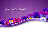 Lilac Flowers Pansies Card