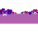 Violet Banner With Flowers