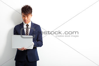 asian business man with laptop