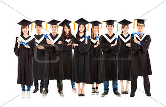 All graduation student standing a row