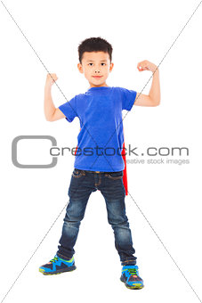super kid hero raise arms 