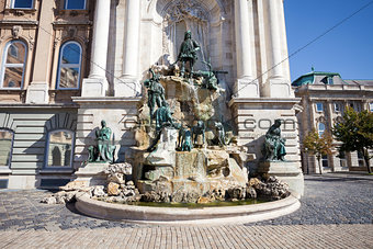 Matthias Fountain in the Buda Castle Royal Palace