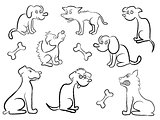 Set Of Cartoon Dogs