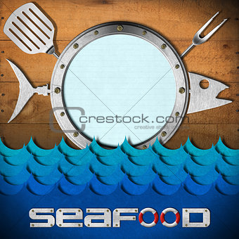 Seafood Menu with Metal Porthole