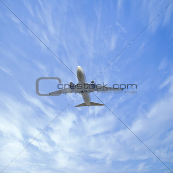 Plane in the sky.