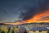 Fiery Sunset Over Happy Valley Oregon