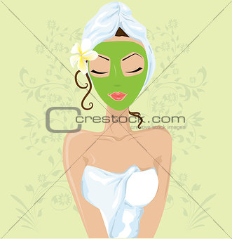 Girl with facial mask 