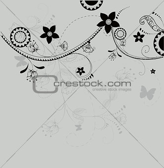 Abstract illustration with flowers. 