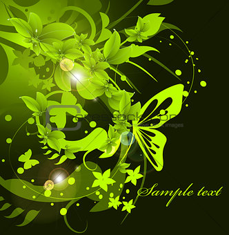 green leaf background design illustration 