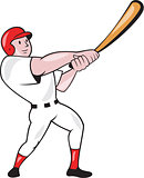 Baseball Player Swinging Bat Cartoon