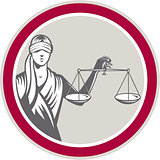 Lady Blindfolded Holding Scales Justice Circle